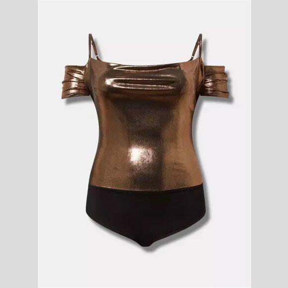 Torrid - Liquid Shine Bodysuit in Bronze - Picture 16 of 16